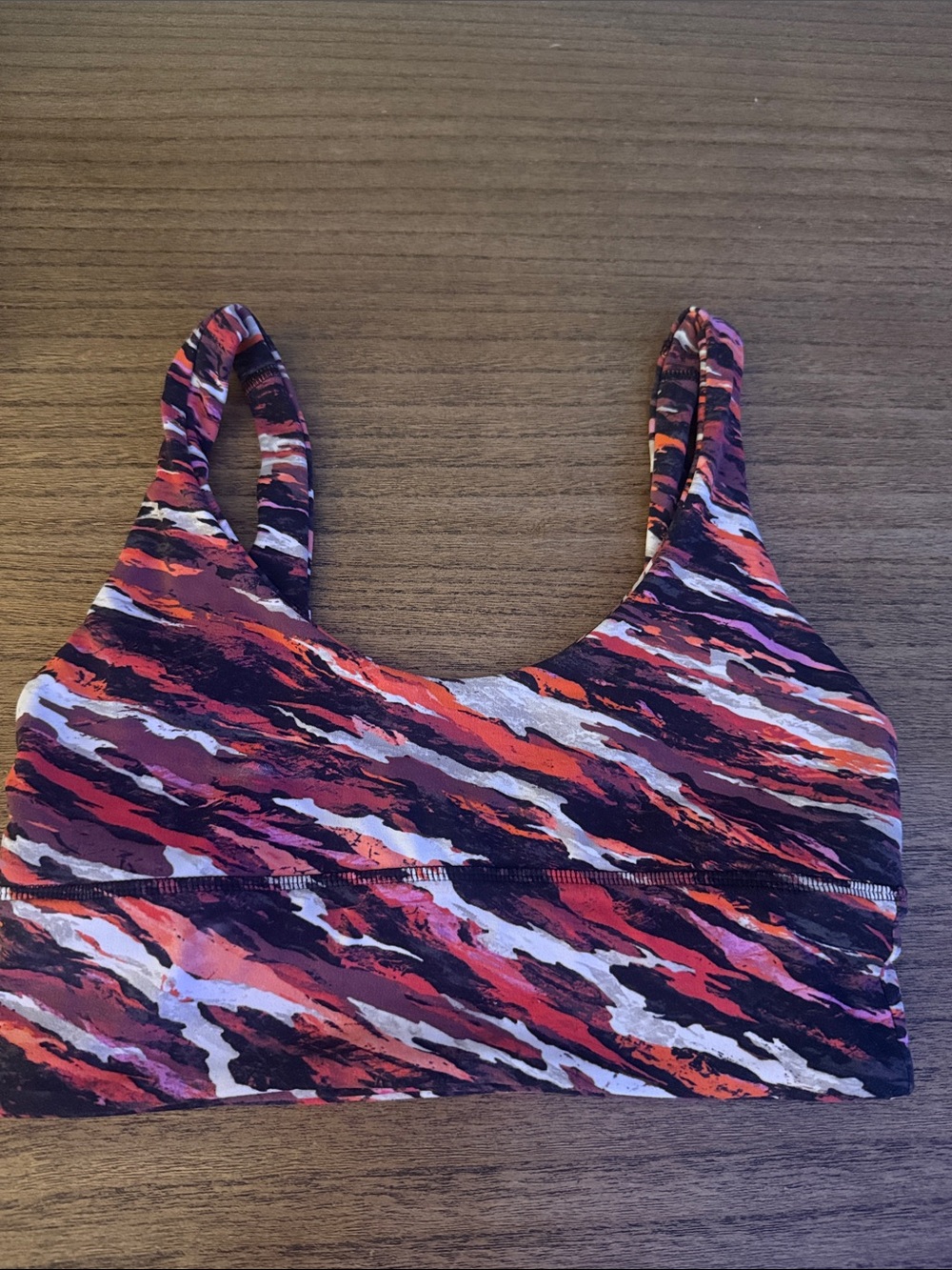 Lululemon Align sports bra size 4 Tiger Tide Smoky Red Multi print.